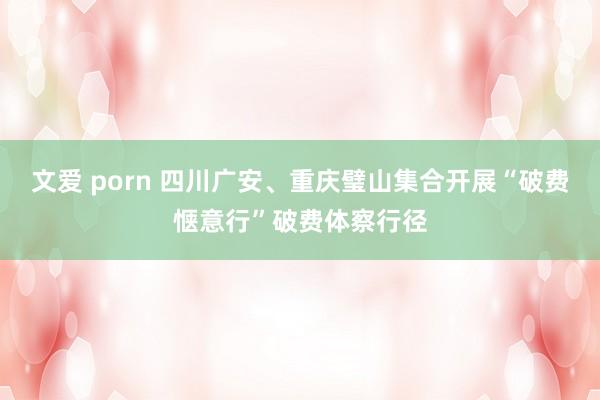 文爱 porn 四川广安、重庆璧山集合开展“破费惬意行”破费体察行径