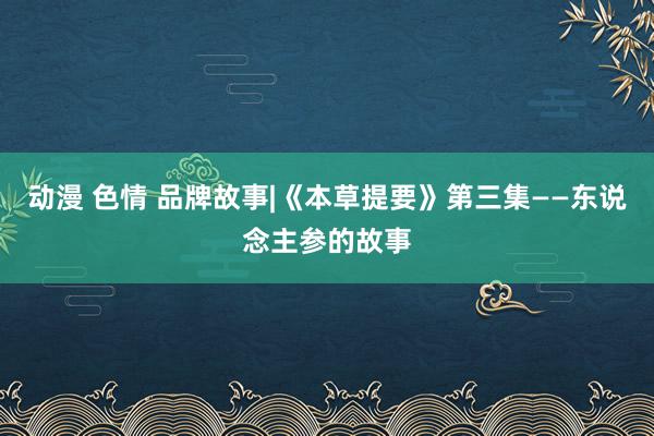 动漫 色情 品牌故事|《本草提要》第三集——东说念主参的故事