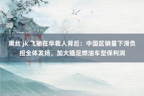 黑丝 jk 飞驰在华裁人背后：中国区销量下滑负担全体发扬，加大插足燃油车型保利润